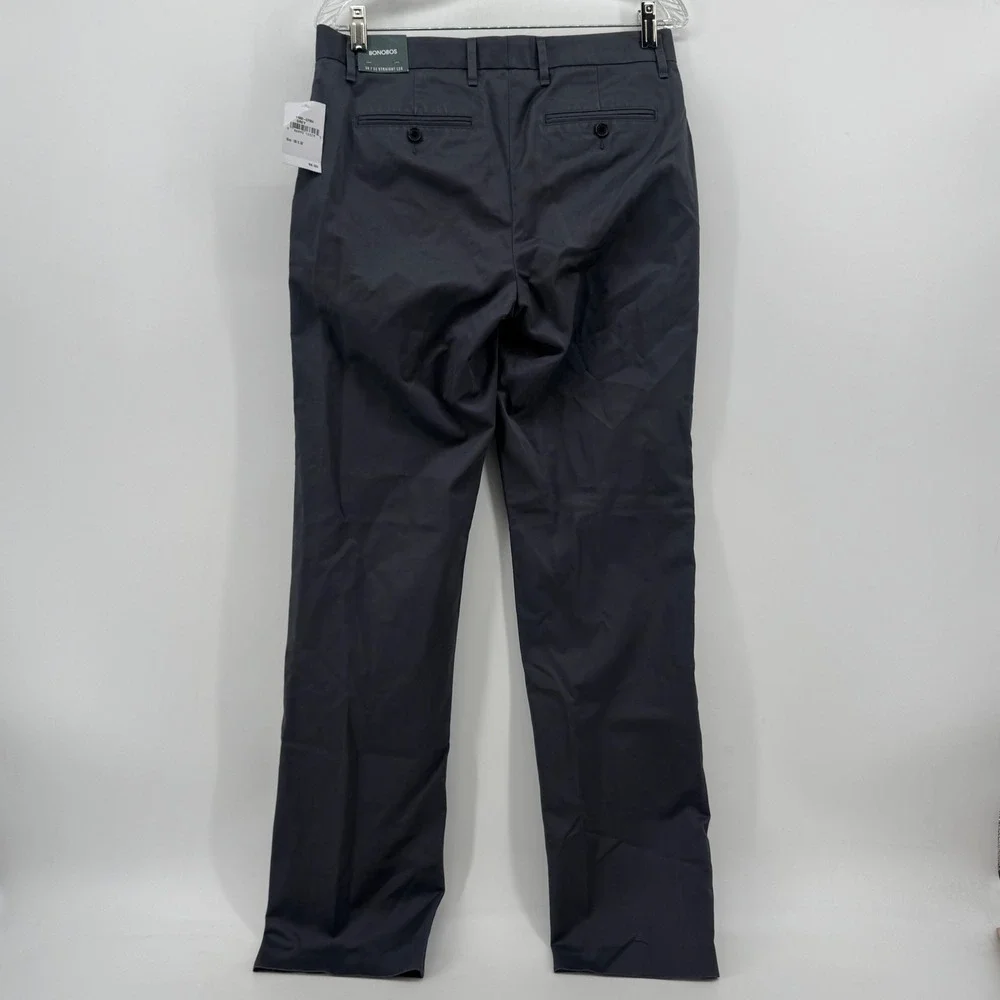 Bonobos Weekday Warriors Grey Straight Leg Non-Iron Dress Pants 30x32 NEW